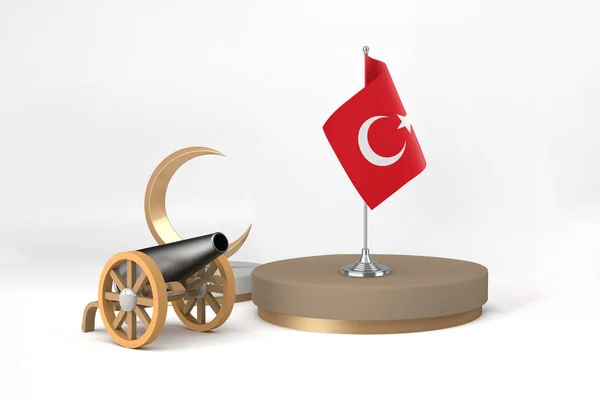 Ramadan Turkey Cannon Och Crescent — Stockfoto