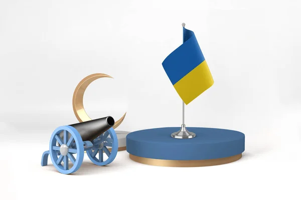 ラマダーン月ウクライナ大砲とクレセント — ストック写真