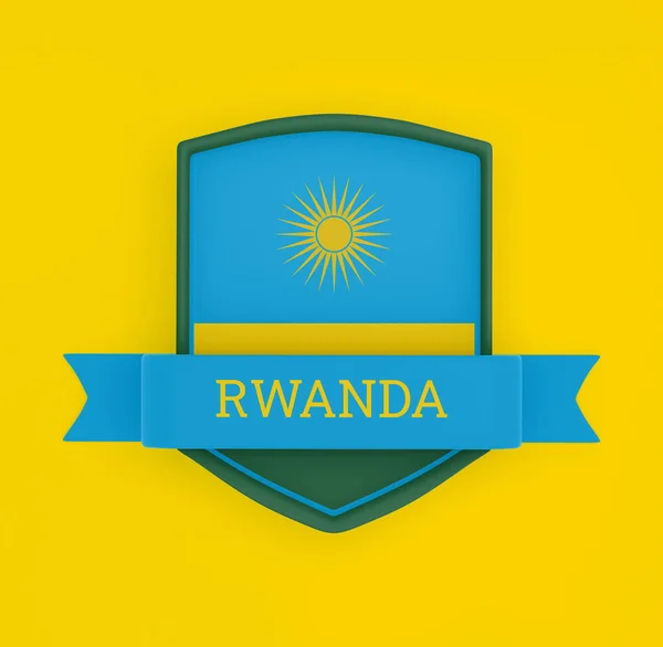 stock image Rwanda Flag With Banner 