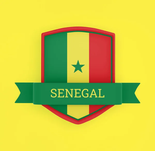 Senegal Flagge Mit Banner — Stockfoto