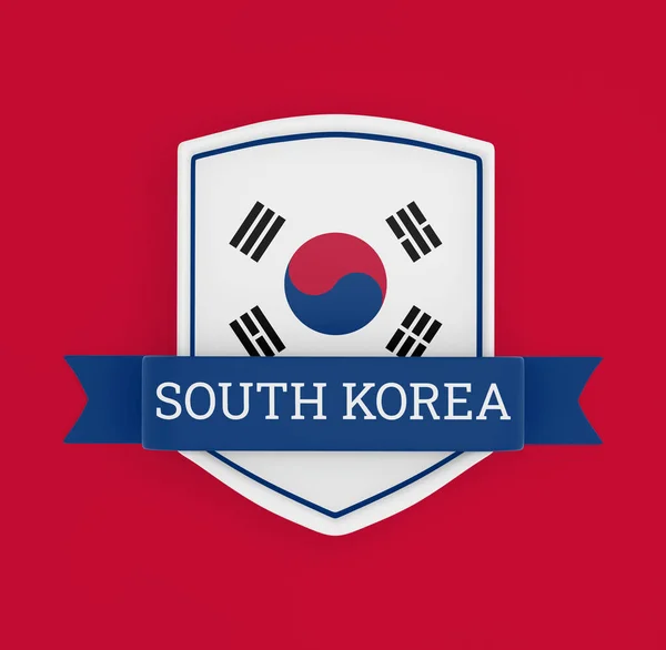 Bandiera Corea Del Sud Con Bandiera — Foto Stock