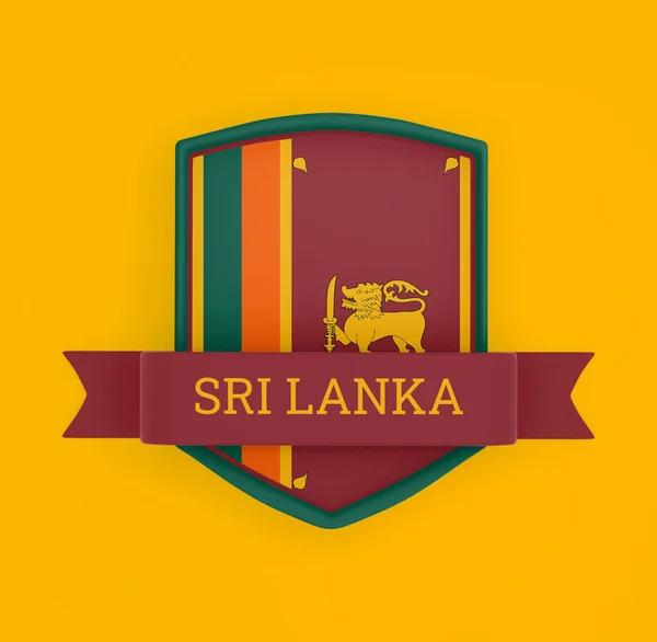 斯里兰卡国旗和横幅 — 图库照片