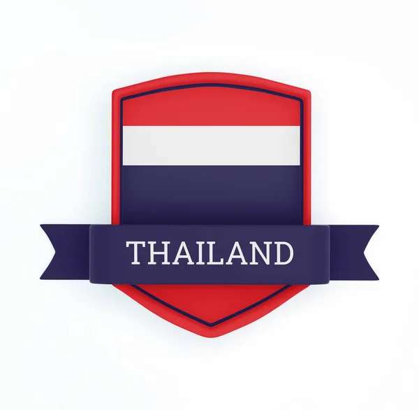 Thailand Flagga Med Banner — Stockfoto