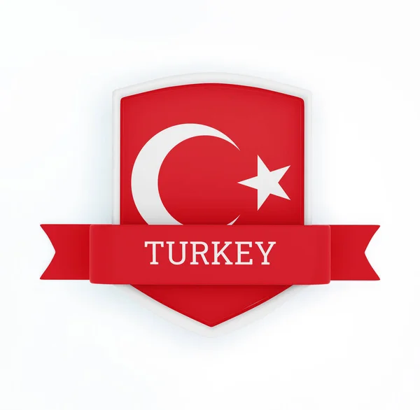 Turkiet Flagga Med Banner — Stockfoto