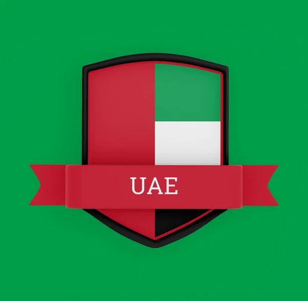 Flagge Der Vereinigten Arabischen Emirate Mit Banner — Stockfoto