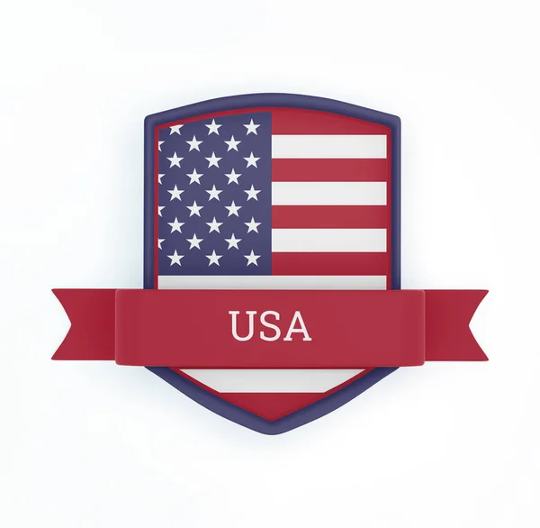 Flagge Der Vereinigten Staaten Mit Banner — Stockfoto