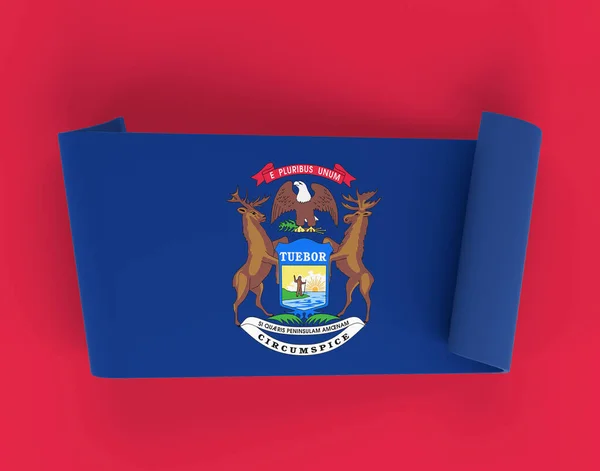 stock image Michigan Flag Ribbon Banner