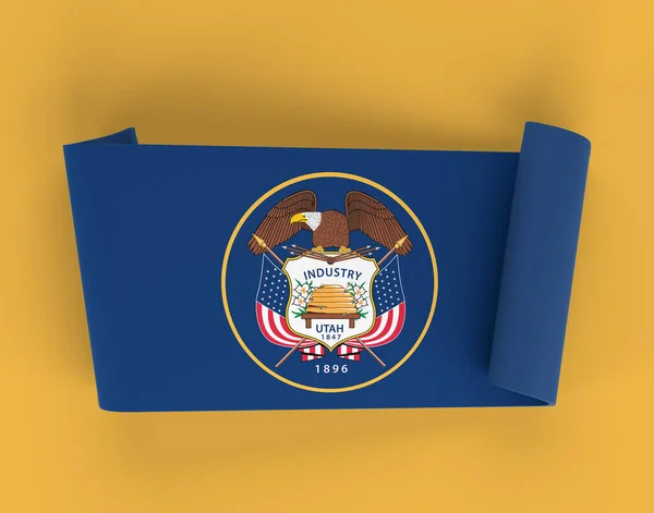 犹他州旗带旗 — 图库照片