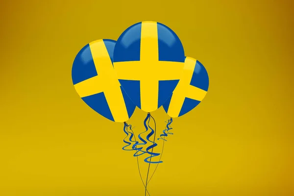 Schwedische Flagge Luftballons Set — Stockfoto