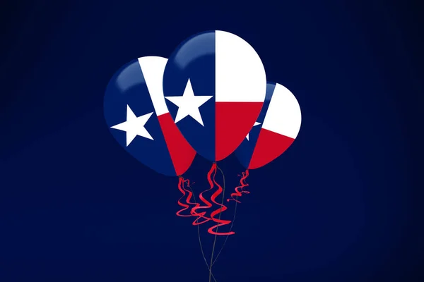 Texas Flagga Ballonger Som — Stockfoto