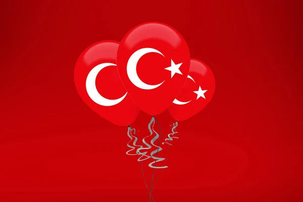 Turkiet Flagga Ballonger Som — Stockfoto