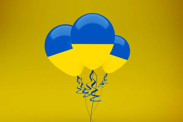 Balónky Vlajkou Ukrajiny — Stock fotografie
