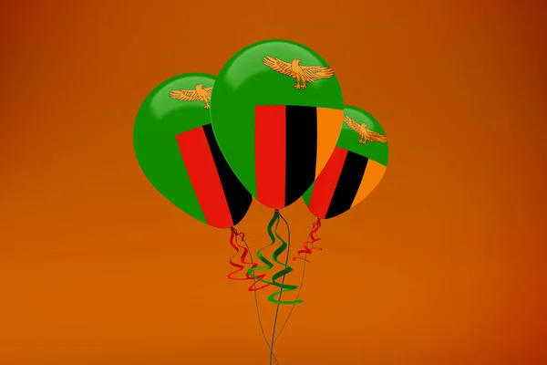 Zambia Bandiera Palloncini Set — Foto Stock
