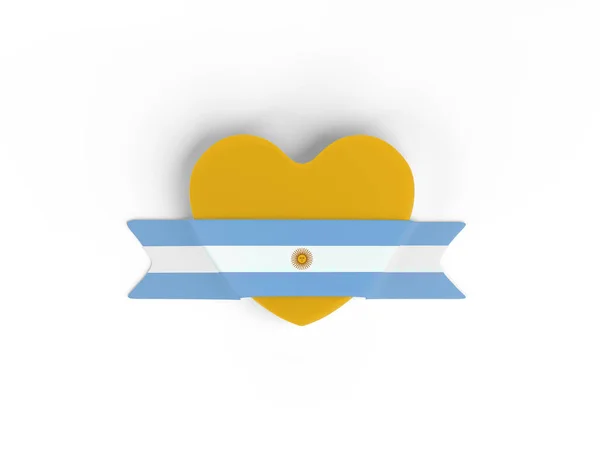 Argentinien Flagge Herz Banner — Stockfoto