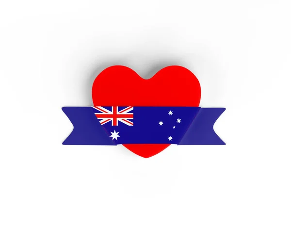 Australien Flagga Hjärta Banner — Stockfoto