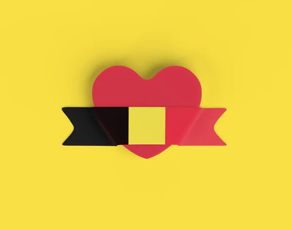 Belgische Vlag Hart Banner — Stockfoto