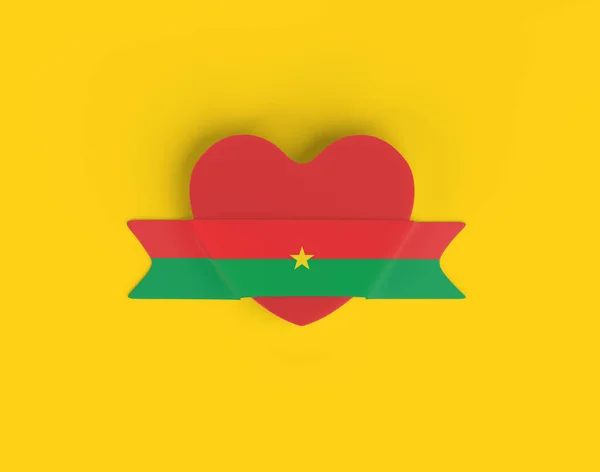 Burkina Faso Zászló Szív Zászló — Stock Fotó