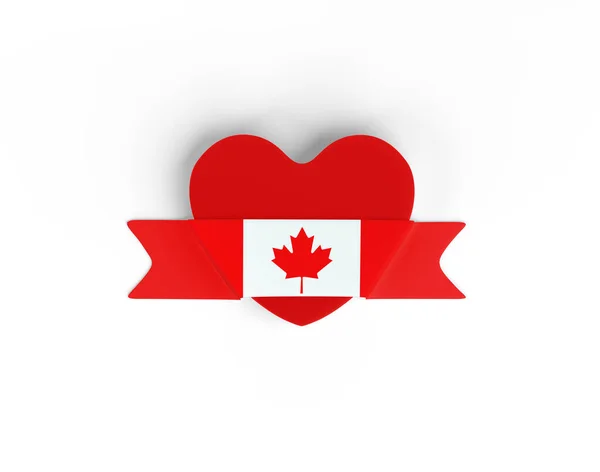 カナダ国旗ハート バナー — ストック写真