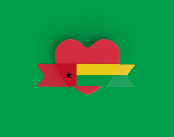 Guinea Bissau Zászló Szív Zászló — Stock Fotó