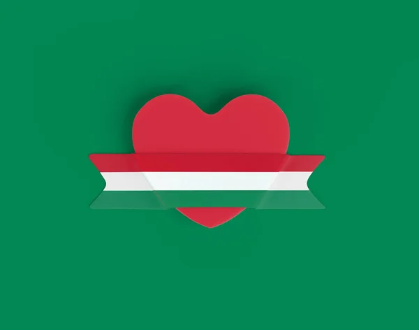Ungarn Flagge Herz Banner — Stockfoto