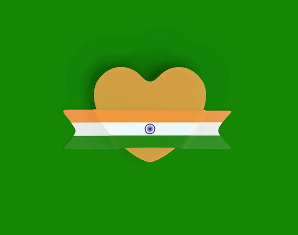 Bandera India Bandera Del Corazón — Foto de Stock