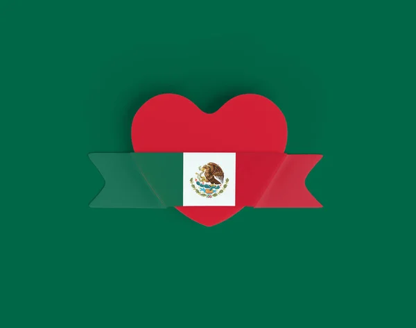 Bandera México Bandera Del Corazón — Foto de Stock