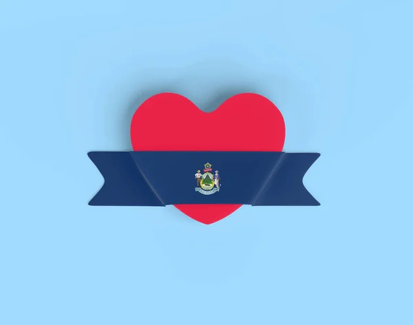 Prapor Srdce Maine Flag — Stock fotografie