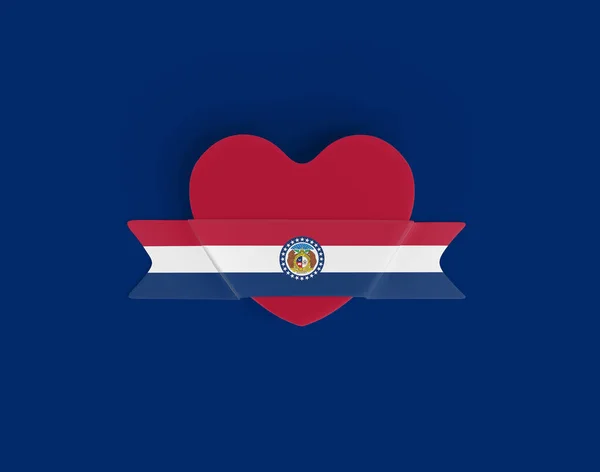 Прапори Міссурі Прапор Серця — стокове фото