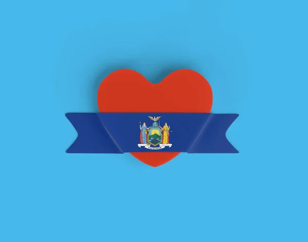 New York Flag Heart Banner — стокове фото