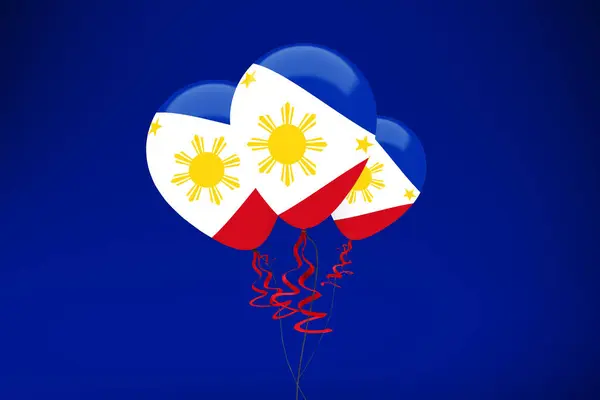 Filipinas Bandeiras Balões Set — Fotografia de Stock