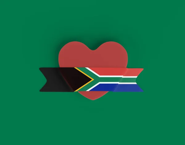Bandeira Coração Bandeira África Sul — Fotografia de Stock