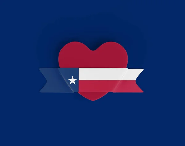 Flaga Teksasu Flaga Serca — Zdjęcie stockowe