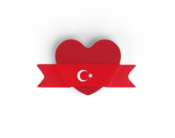 Turkije Vlag Hart Banner — Stockfoto
