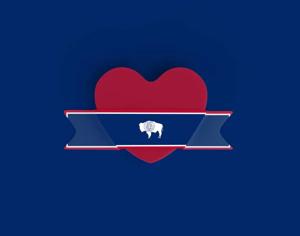 Prapor Srdce Wyomingské Vlajky — Stock fotografie