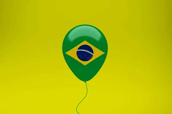 Celebração Balão Bandeira Brasil — Fotografia de Stock