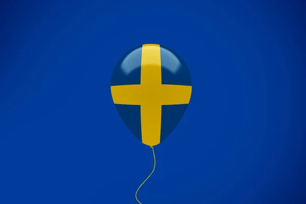 Schwedenfahne Ballon Feier — Stockfoto