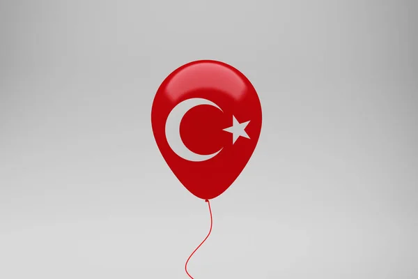 Turkiet Flagga Ballong Firande — Stockfoto