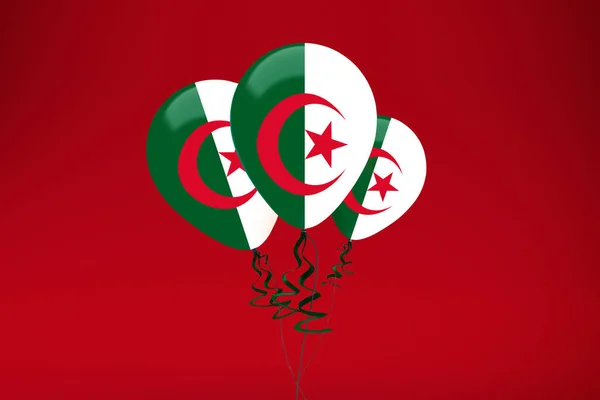 Algeria Flag Balloon Celebration — стокове фото
