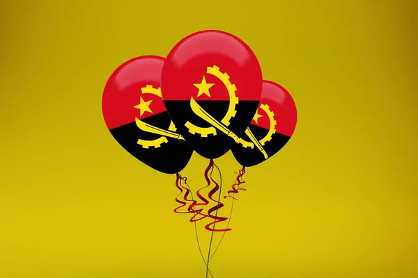 Bandeira Angola Celebração Balão — Fotografia de Stock