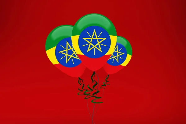 Ethiopia Flag Balloon Celebration — Stock Photo, Image