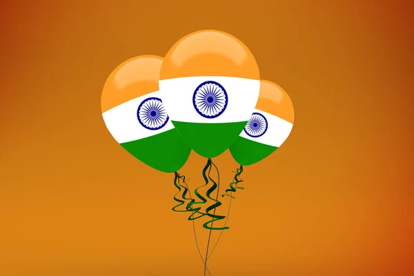 India Vlag Ballon Viering — Stockfoto