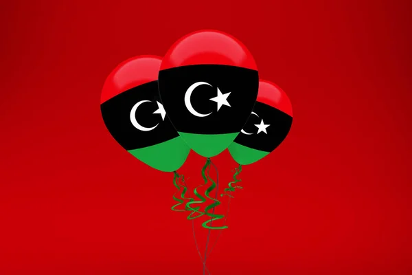Luftballon Mit Libyscher Flagge — Stockfoto
