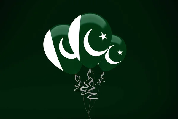 Pakisztáni Zászló Léggömb Ünneplés — Stock Fotó
