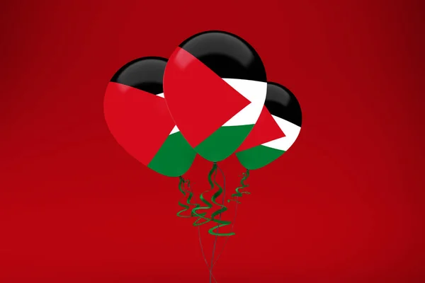Oslava Balónku Palestinskou Vlajkou — Stock fotografie