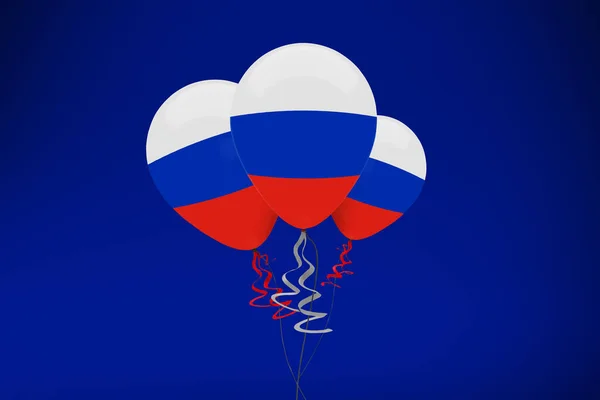 Γιορτή Μπαλόνι Σημαία Ρωσίας — Φωτογραφία Αρχείου