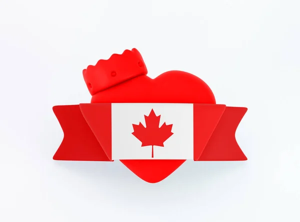 Bandiera Del Cuore Della Bandiera Canadese — Foto Stock