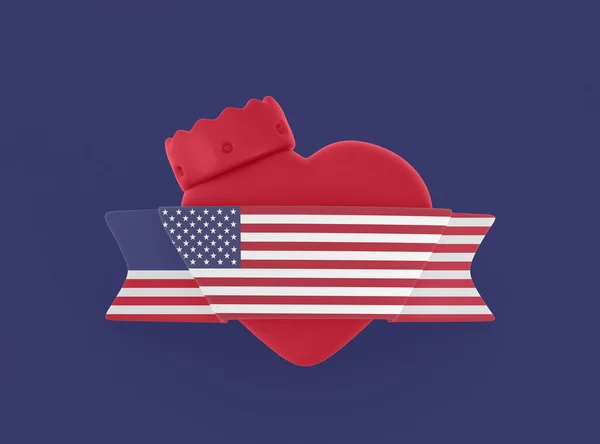 Stany Zjednoczone Heart Banner — Zdjęcie stockowe