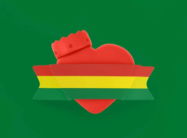 Bolívia Zászló Szív Zászló — Stock Fotó