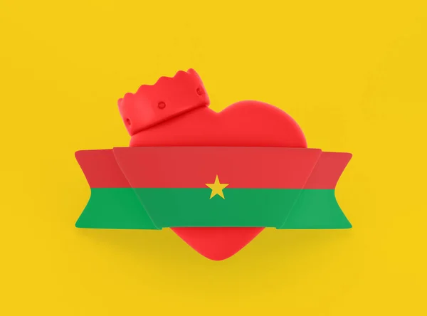 Burkina Faso Szívzászló — Stock Fotó