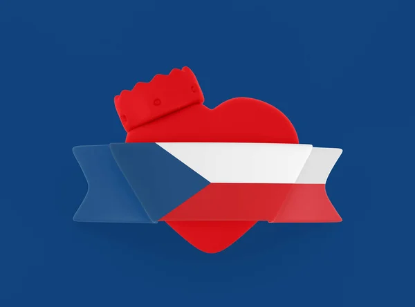 Česká Republika Heart Banner — Stock fotografie